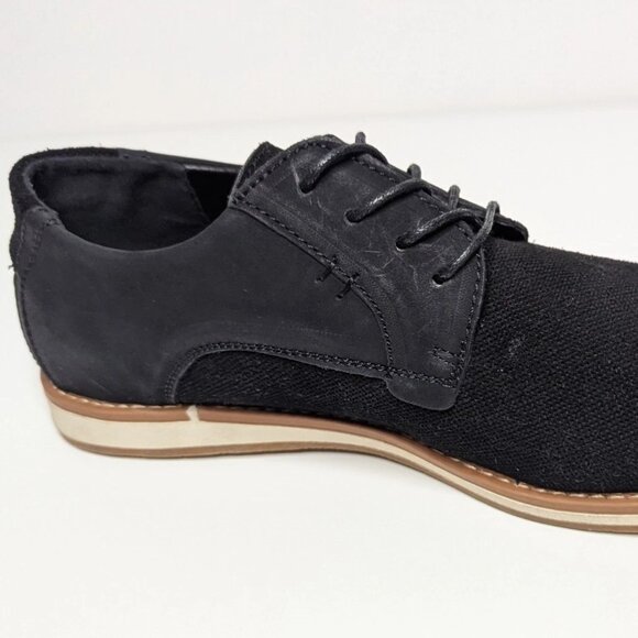 NEW! Mens Sz 12 ZANZARA Black Leather Canvas Lace Up BLAZE Oxfords Shoes - Picture 8 of 9